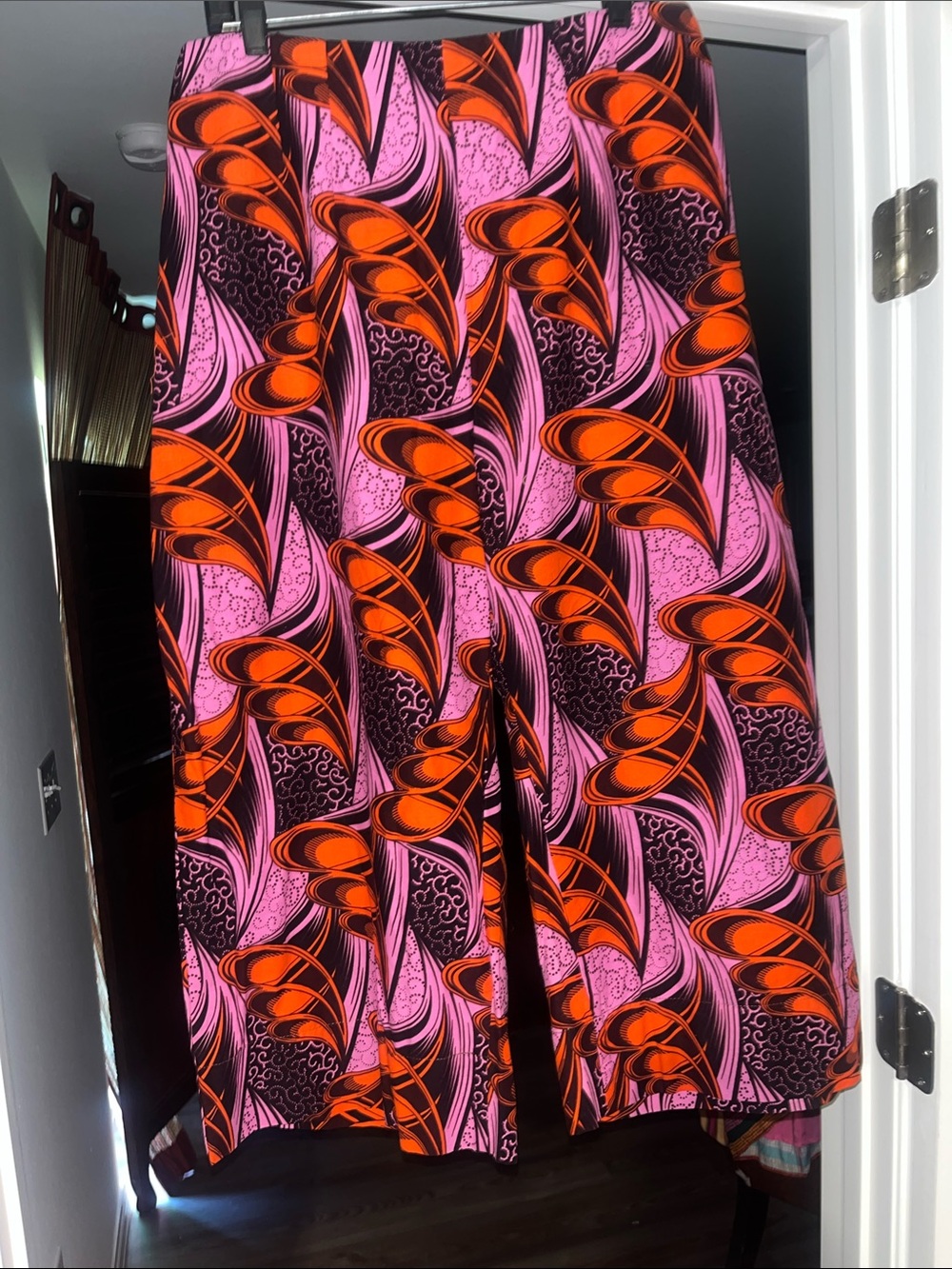 YEVU Ghana Vibrant Multi Color Pink & Orange Patterned Pants